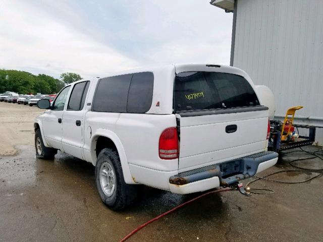 1B7HG2AZ4YS724376 - 2000 DODGE DAKOTA QUA WHITE photo 3