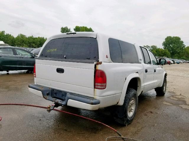 1B7HG2AZ4YS724376 - 2000 DODGE DAKOTA QUA WHITE photo 4