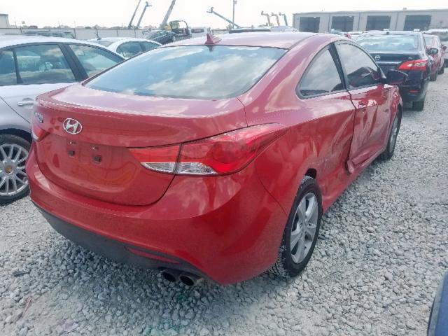 KMHDH6AE7DU003835 - 2013 HYUNDAI ELANTRA CO RED photo 4