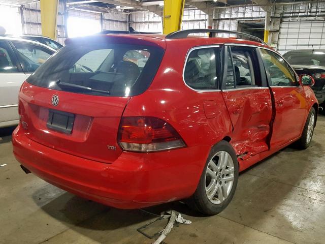 3VWPL7AJ1DM693120 - 2013 VOLKSWAGEN JETTA TDI RED photo 4