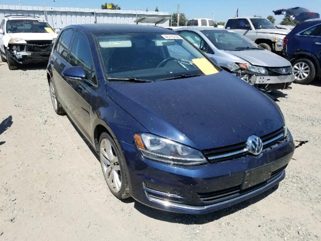 3VW2A7AU2FM045802 - 2015 VOLKSWAGEN GOLF TDI BLUE photo 1