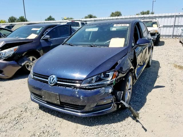 3VW2A7AU2FM045802 - 2015 VOLKSWAGEN GOLF TDI BLUE photo 2