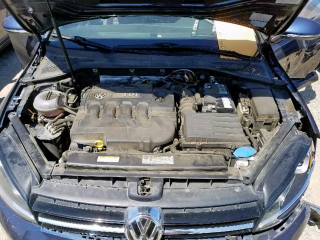 3VW2A7AU2FM045802 - 2015 VOLKSWAGEN GOLF TDI BLUE photo 7