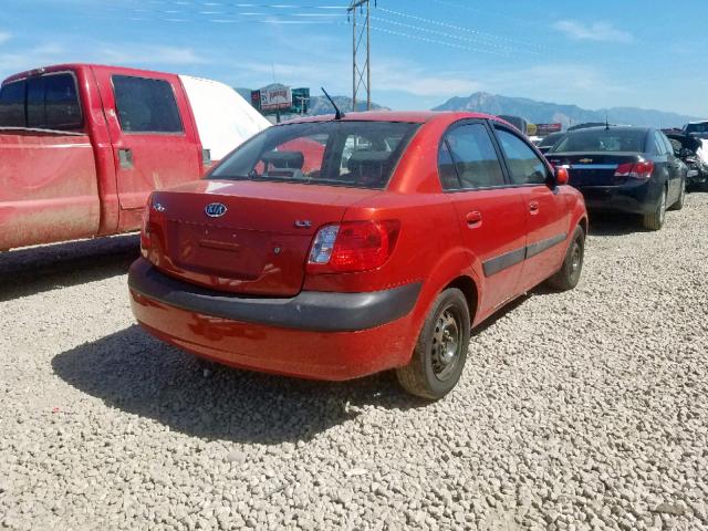 KNADE123X66066378 - 2006 KIA RIO ORANGE photo 4