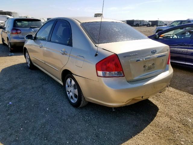 KNAFE222095658954 - 2009 KIA SPECTRA EX GOLD photo 3