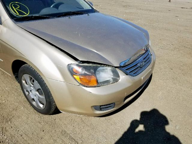 KNAFE222095658954 - 2009 KIA SPECTRA EX GOLD photo 9