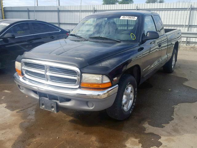 1B7GL23X5VS223690 - 1997 DODGE DAKOTA BLACK photo 2