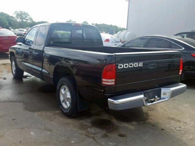 1B7GL23X5VS223690 - 1997 DODGE DAKOTA BLACK photo 3