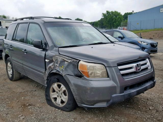 5FNYF18157B018378 - 2007 HONDA PILOT LX GRAY photo 1