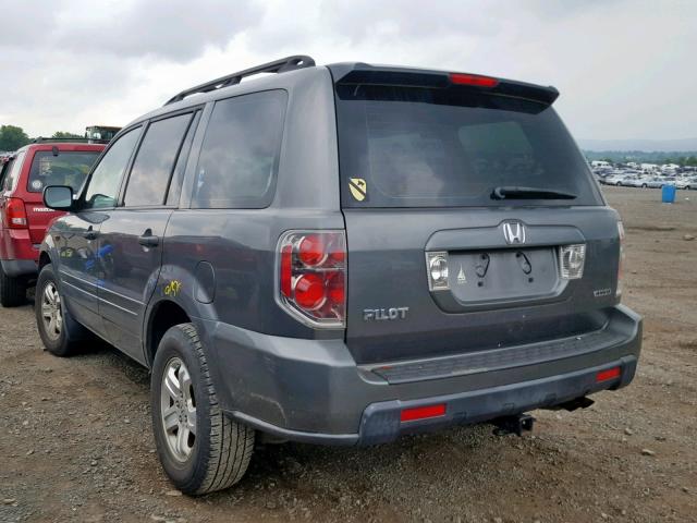 5FNYF18157B018378 - 2007 HONDA PILOT LX GRAY photo 3