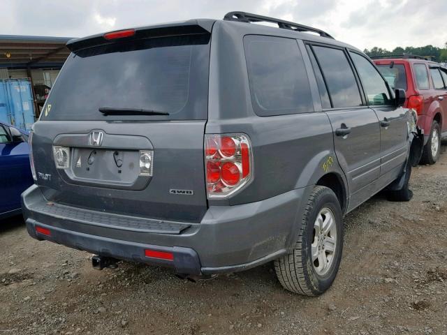 5FNYF18157B018378 - 2007 HONDA PILOT LX GRAY photo 4