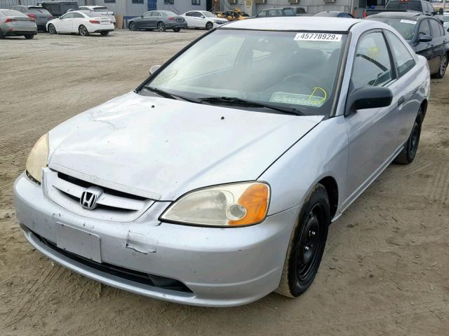 1HGEM22221L075451 - 2001 HONDA CIVIC DX SILVER photo 2