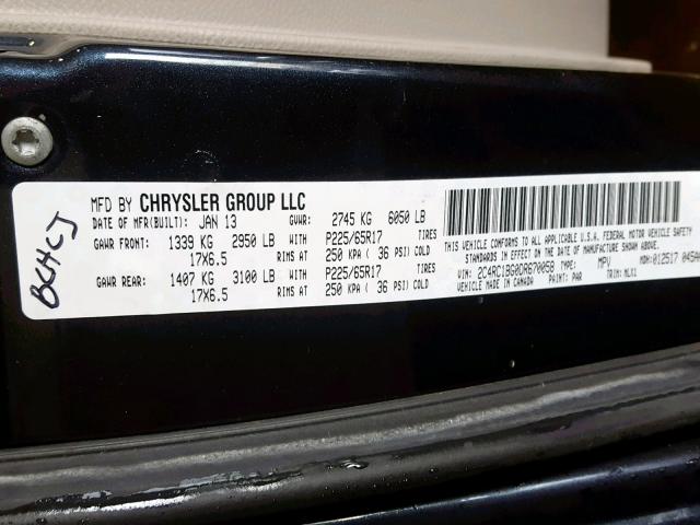 2C4RC1BG0DR670058 - 2013 CHRYSLER TOWN & COU BLUE photo 10