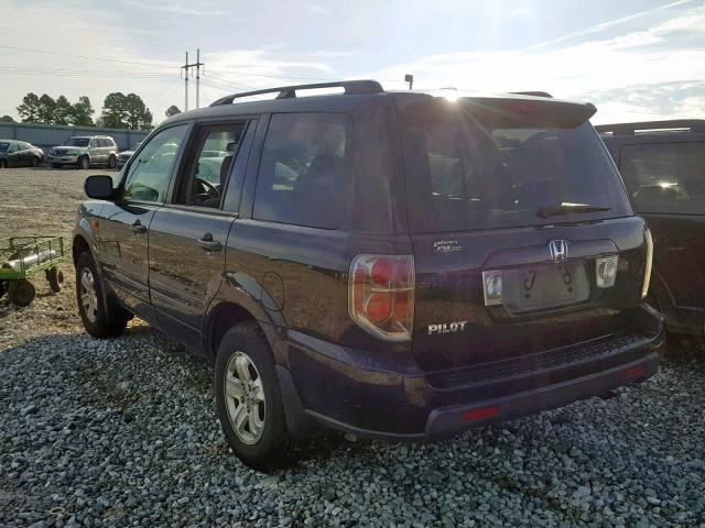 5FNYF28268B020253 - 2008 HONDA PILOT VP BLACK photo 3