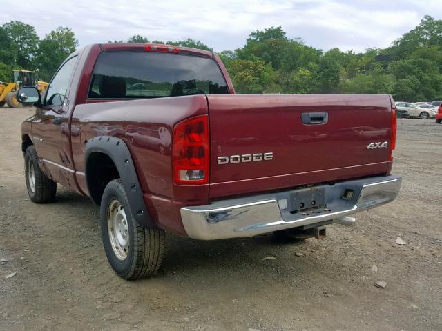 1D7HU16N83J511623 - 2003 DODGE RAM 1500 S MAROON photo 3