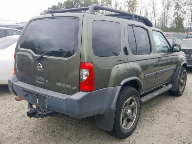 5N1ED28T74C647645 - 2004 NISSAN XTERRA XE GREEN photo 4