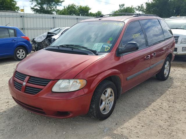 1D4GP45R76B750603 - 2006 DODGE CARAVAN SX BURGUNDY photo 2