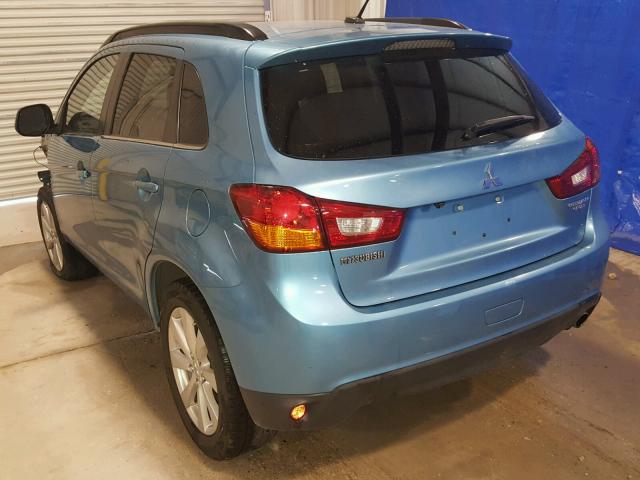 4A4AP4AU1DE009123 - 2013 MITSUBISHI OUTLANDER TEAL photo 3