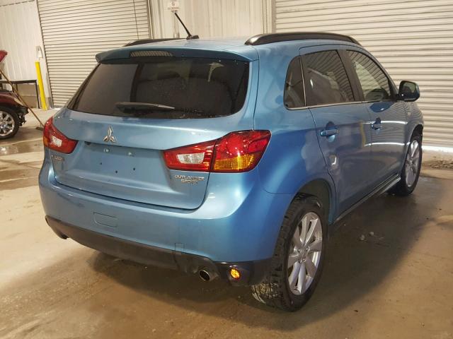 4A4AP4AU1DE009123 - 2013 MITSUBISHI OUTLANDER TEAL photo 4