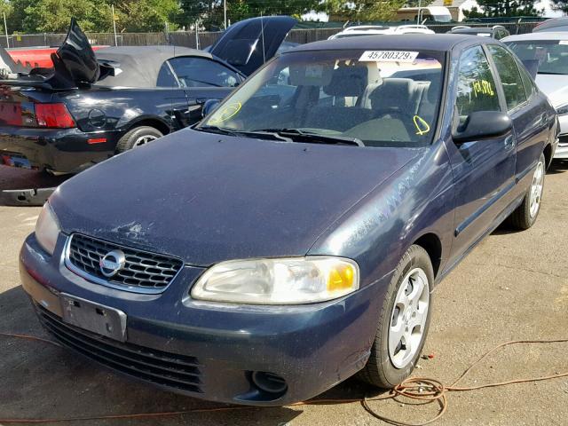 3N1CB51A13L557022 - 2003 NISSAN SENTRA GXE BLUE photo 2