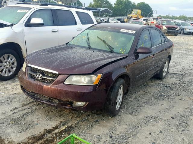 5NPEU46F56H152025 - 2006 HYUNDAI SONATA GLS BURGUNDY photo 2