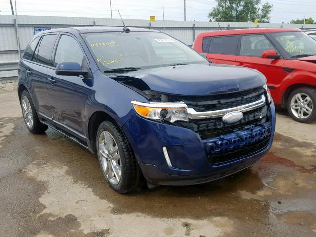 2FMDK3J93CBA15715 - 2012 FORD EDGE SEL BLUE photo 1