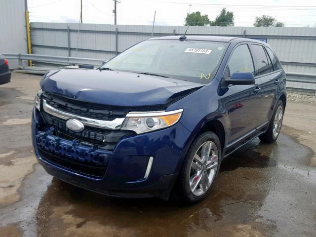 2FMDK3J93CBA15715 - 2012 FORD EDGE SEL BLUE photo 2