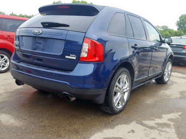 2FMDK3J93CBA15715 - 2012 FORD EDGE SEL BLUE photo 4