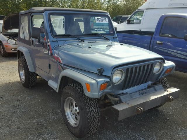 1J4FY29P7WP747295 - 1998 JEEP WRANGLER / BLUE photo 1