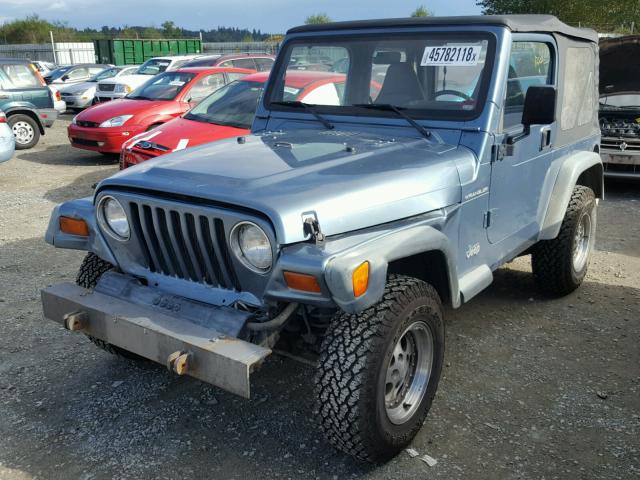 1J4FY29P7WP747295 - 1998 JEEP WRANGLER / BLUE photo 2