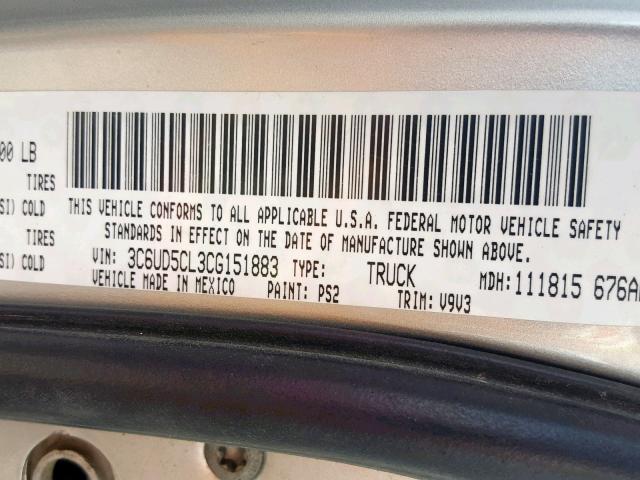 3C6UD5CL3CG151883 - 2012 DODGE RAM 2500 S BURN photo 10