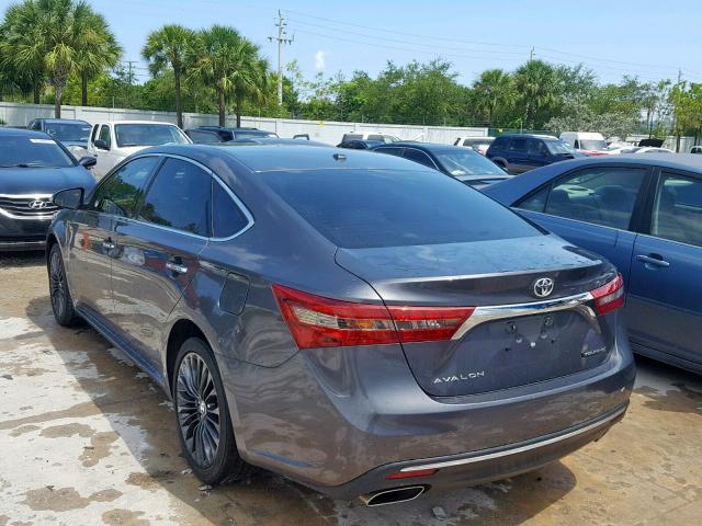 4T1BK1EB0JU289180 - 2018 TOYOTA AVALON XLE GRAY photo 3