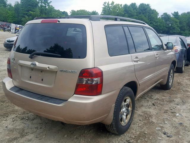 JTEGD21A240100320 - 2004 TOYOTA HIGHLANDER BEIGE photo 4