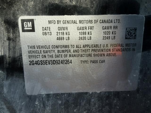 2G4GS5EV3D9249264 - 2013 BUICK REGAL PREM BLACK photo 10