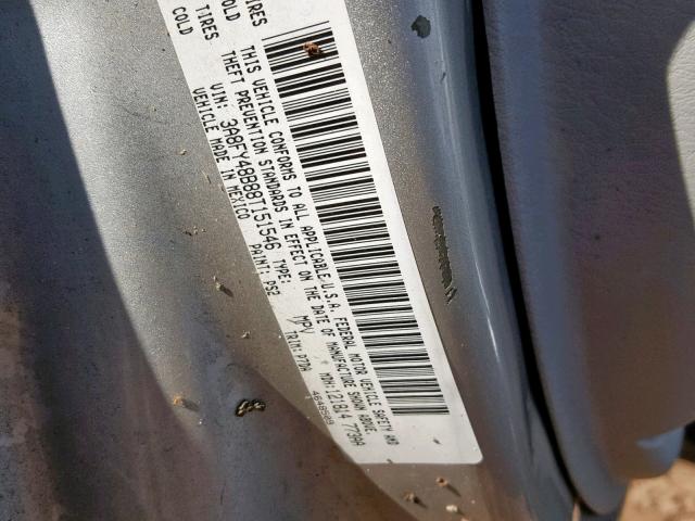 3A8FY48B88T151546 - 2008 CHRYSLER PT CRUISER SILVER photo 10