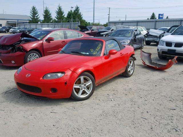 JM1NC25F580142829 - 2008 MAZDA MX-5 MIATA RED photo 2