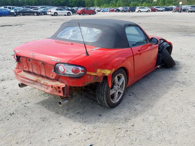 JM1NC25F580142829 - 2008 MAZDA MX-5 MIATA RED photo 4