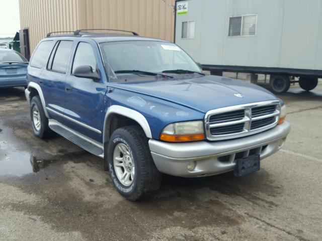 1B4HS58N32F106238 - 2002 DODGE DURANGO SL BLUE photo 1