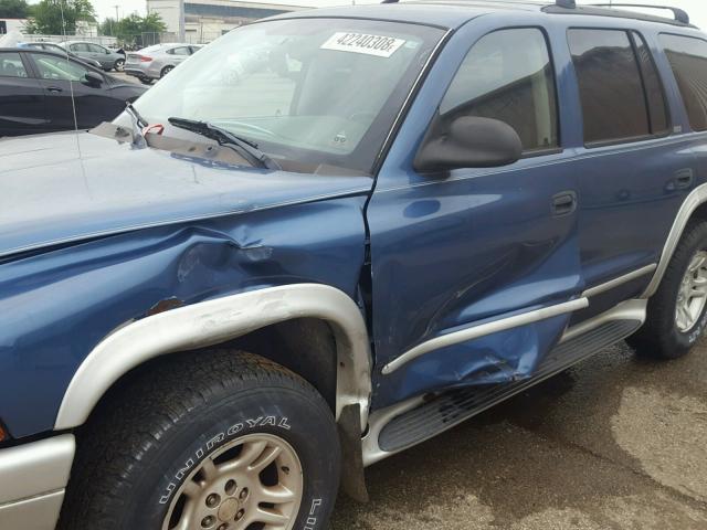 1B4HS58N32F106238 - 2002 DODGE DURANGO SL BLUE photo 9