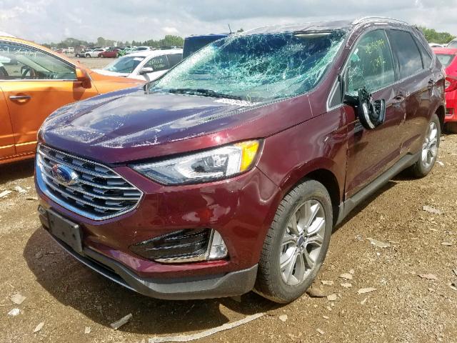 2FMPK4K9XKBC00246 - 2019 FORD EDGE TITAN MAROON photo 2