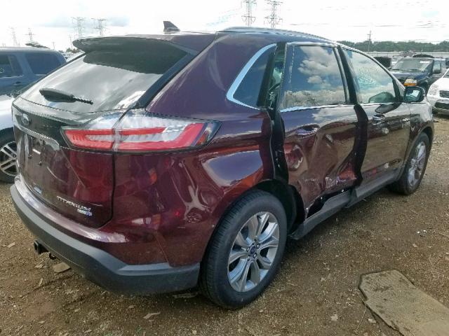 2FMPK4K9XKBC00246 - 2019 FORD EDGE TITAN MAROON photo 4