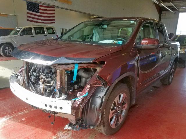 5FPYK3F62KB005934 - 2019 HONDA RIDGELINE MAROON photo 2