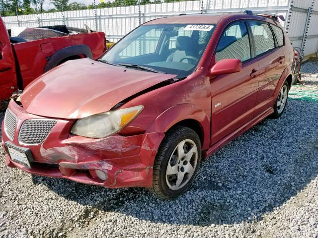 5Y2SL63895Z444596 - 2005 PONTIAC VIBE RED photo 2