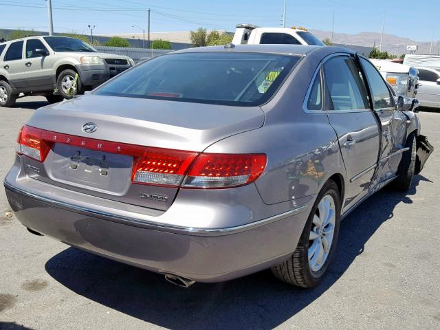 KMHFC46F18A296295 - 2008 HYUNDAI AZERA SE GRAY photo 4