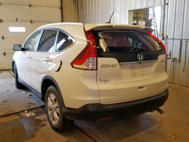 5J6RM4H7XCL054679 - 2012 HONDA CR-V EXL WHITE photo 3