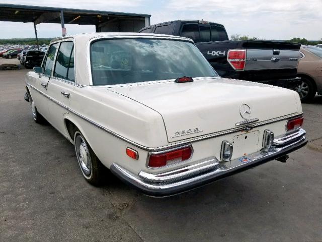 10801210072180 - 1968 MERCEDES-BENZ 250S WHITE photo 3