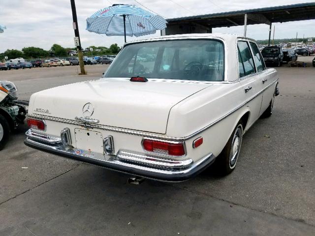 10801210072180 - 1968 MERCEDES-BENZ 250S WHITE photo 4