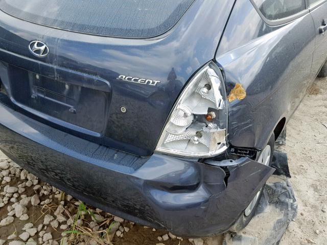 KMHCM36C78U090932 - 2008 HYUNDAI ACCENT GS GRAY photo 9