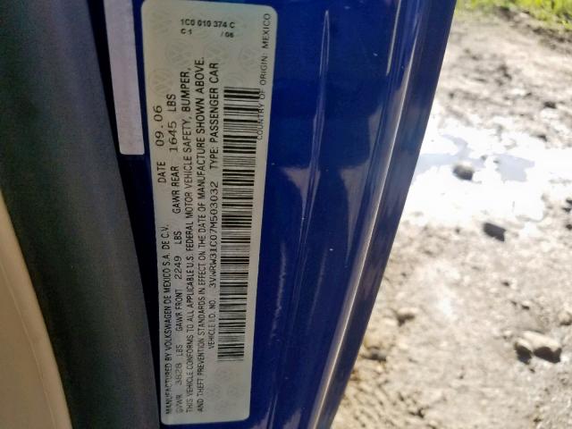 3VWRW31C07M503032 - 2007 VOLKSWAGEN NEW BEETLE Blau Foto 10