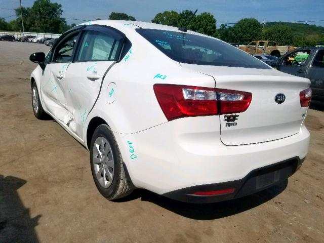 KNADM4A31F6529028 - 2015 KIA RIO LX WHITE photo 3